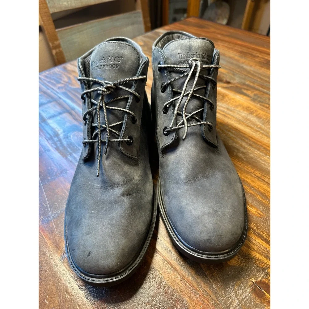 Timberland Mens Chukka Boots Dark Grey Nubuck Leather Lace Up Mid Top Size 11M